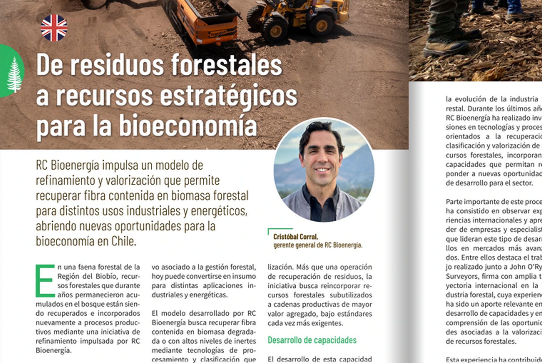 RC Bioenergía en Revista ACOFORAG: valorizando residuos forestales para la bioeconomía